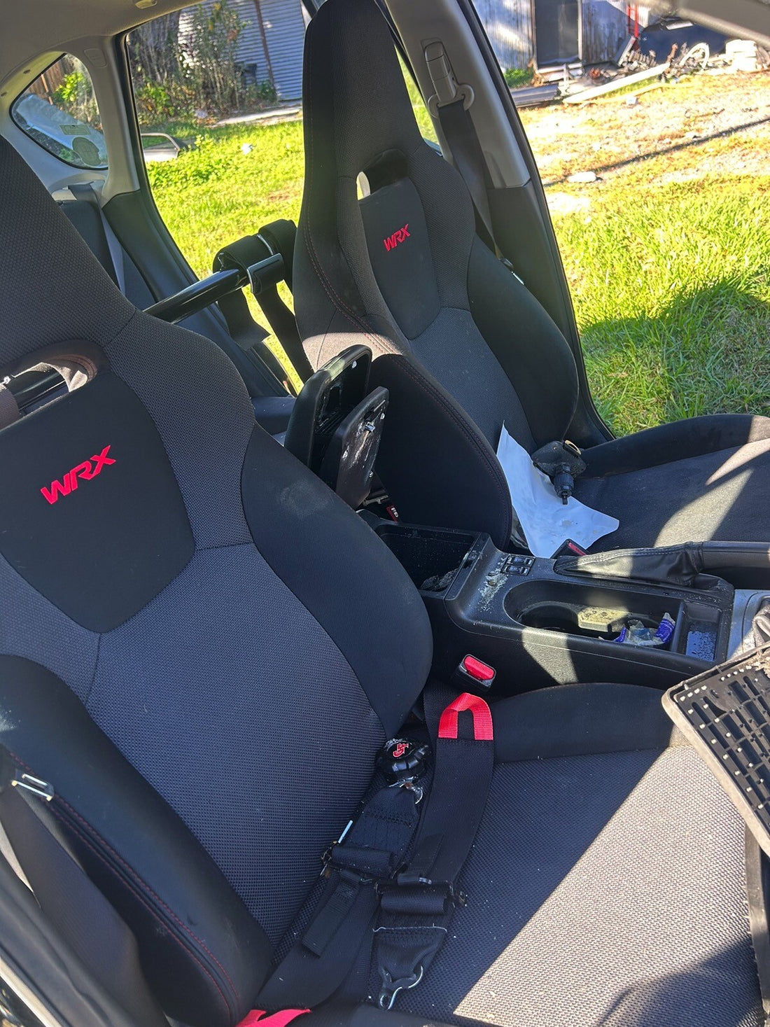 09-14 Subaru WRX Front Seats Left and Right  Red Stitching Cloth