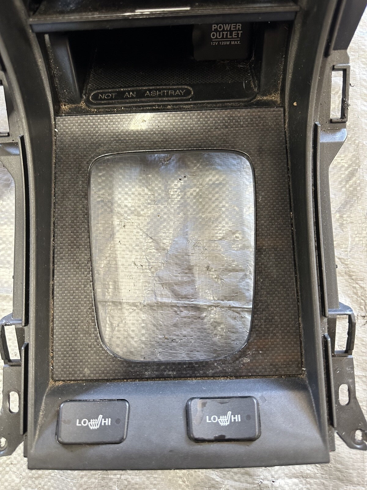07-08 acura TL type S Center Console Shifter Heated Seat Pocket Bezel Trim oem