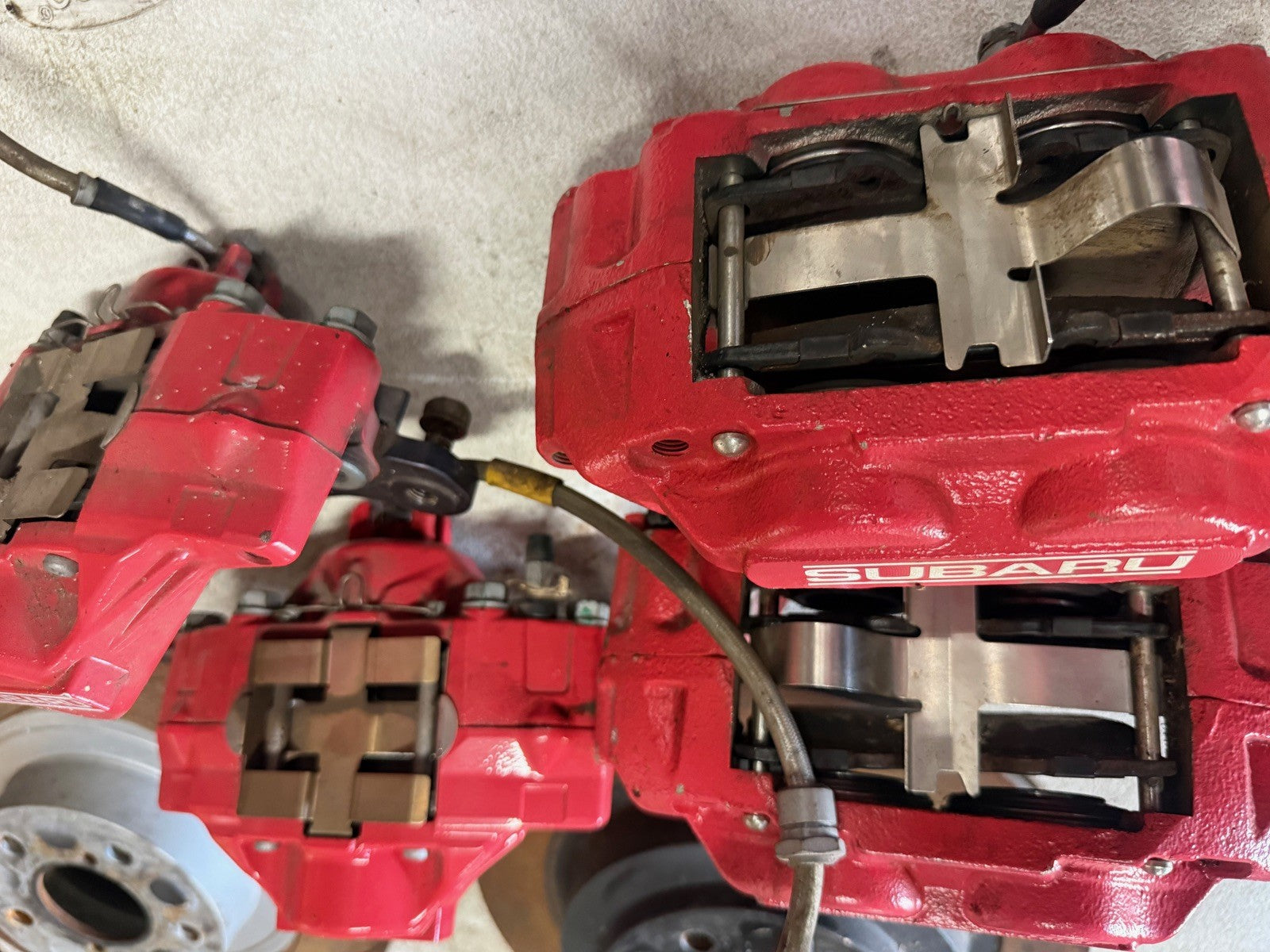 Subaru WRX TR Front and Rear Brake Calipers 4 pot 2 pot STI