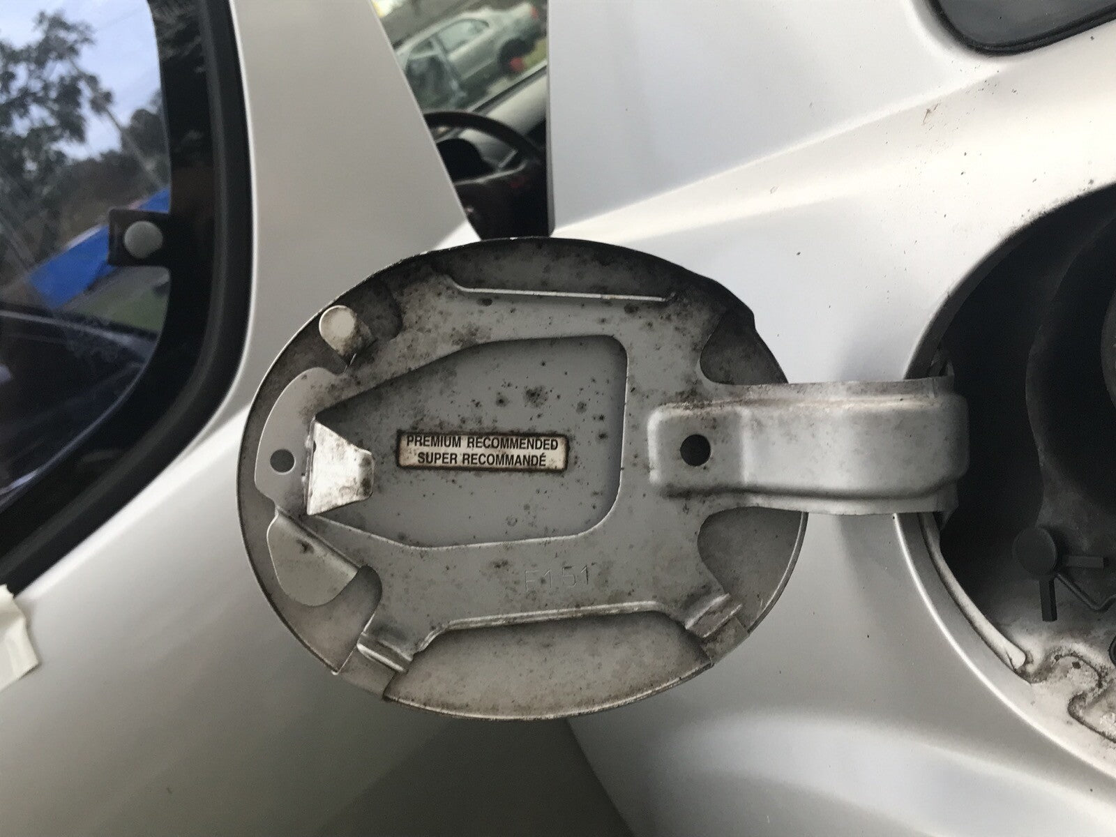 2004 Mazda RX8 Fuel Door lid Silver