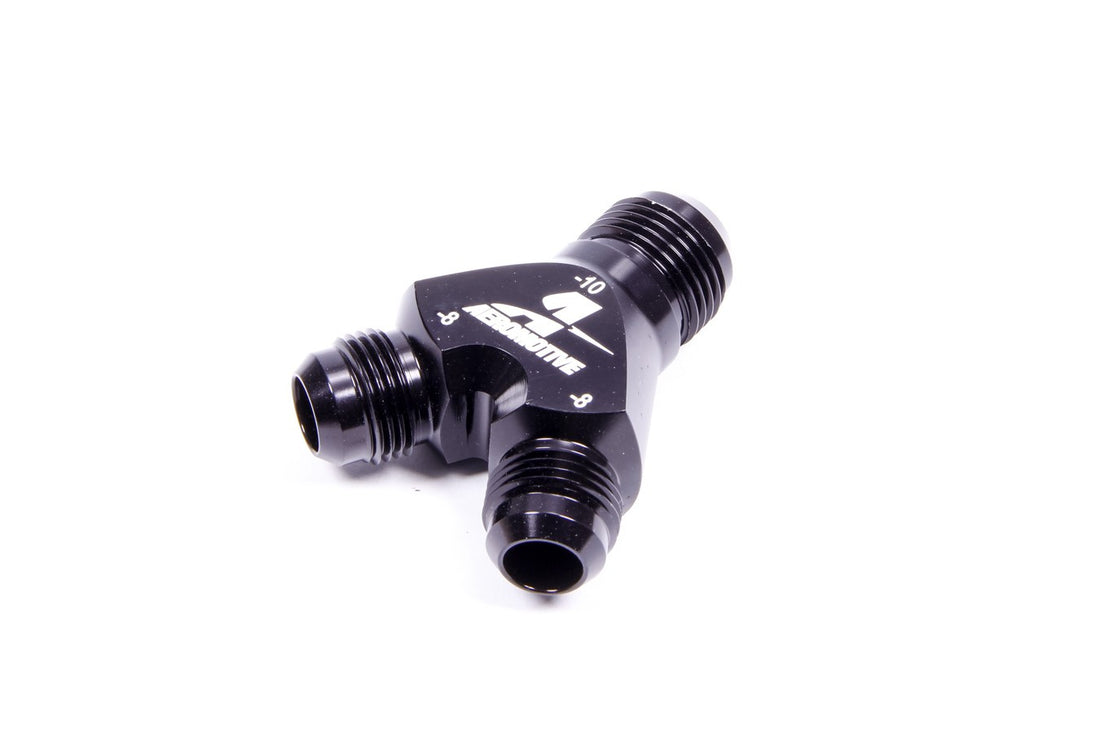  AEROMOTIVE Y-Block Fitting - 10an to 2 x -8an