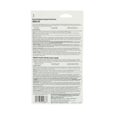 3M 4000 UV HYBRID ADHESIVE SEALANT FAST CURE