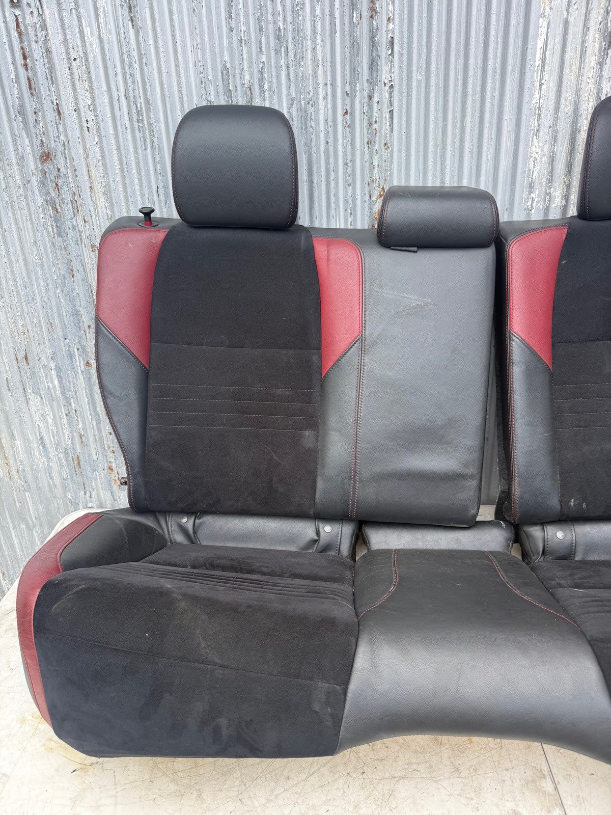 2015 - 2020 Subaru WRX STI Rear Seat Red Black Suade 