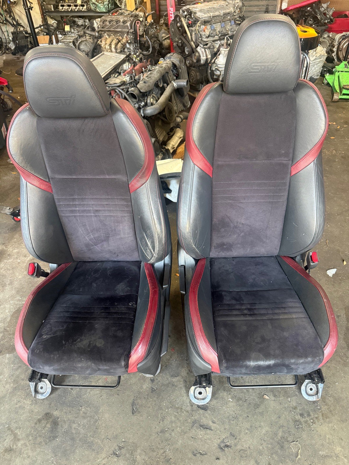 2015-2020 Subaru WRX STI Front Seats Black Red