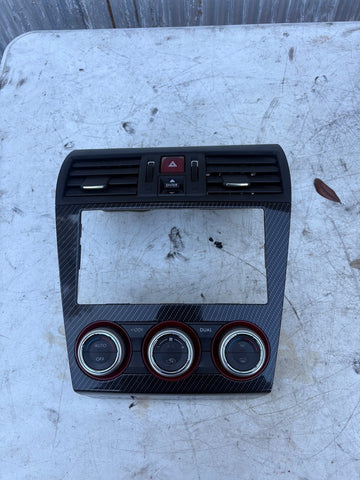 2015-2019 Subaru WRX STI OEM Carbon Dipped Radio Trim Bezel With AC Controls  