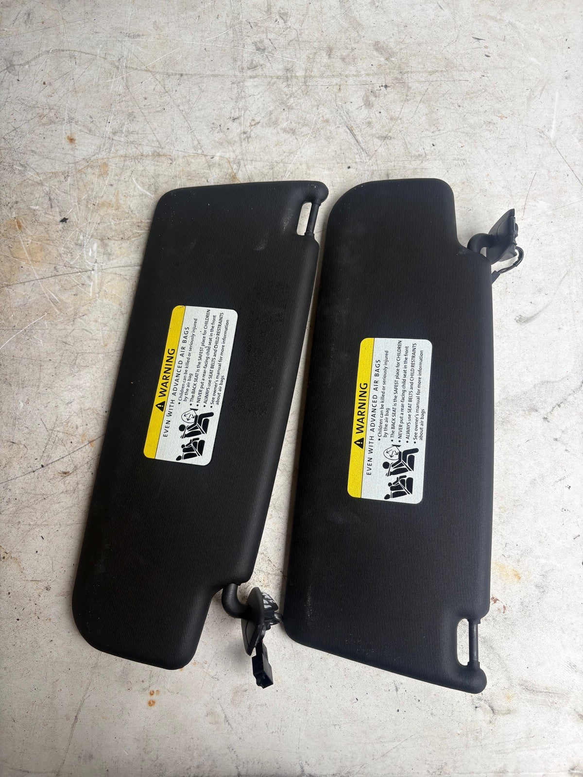 2006-2014 Volkswagen GTI Golf Driver Passenger Pair Sunvisor Black