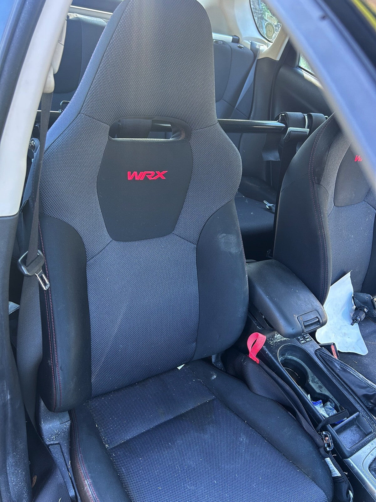 09-14 Subaru WRX Front Seats Left and Right  Red Stitching Cloth