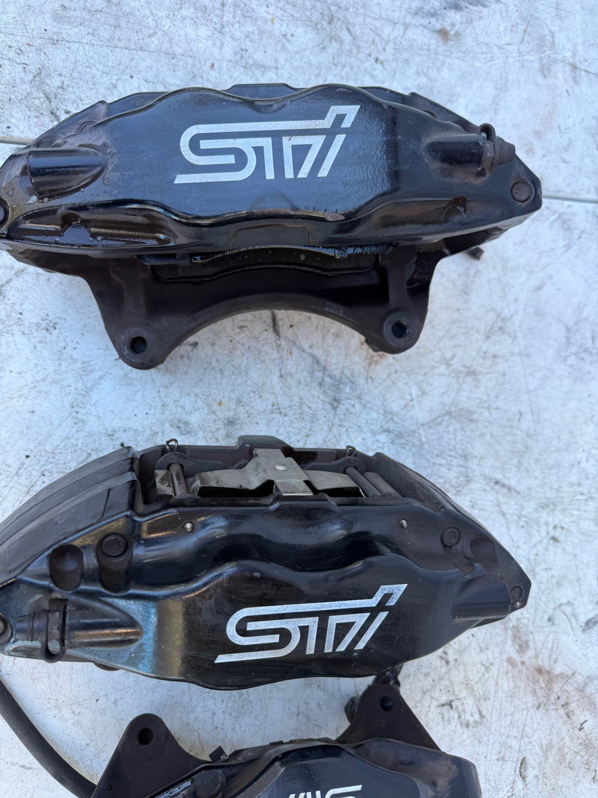 2015-2017 Subaru WRX STI Brake Calipers Front and Rear Black