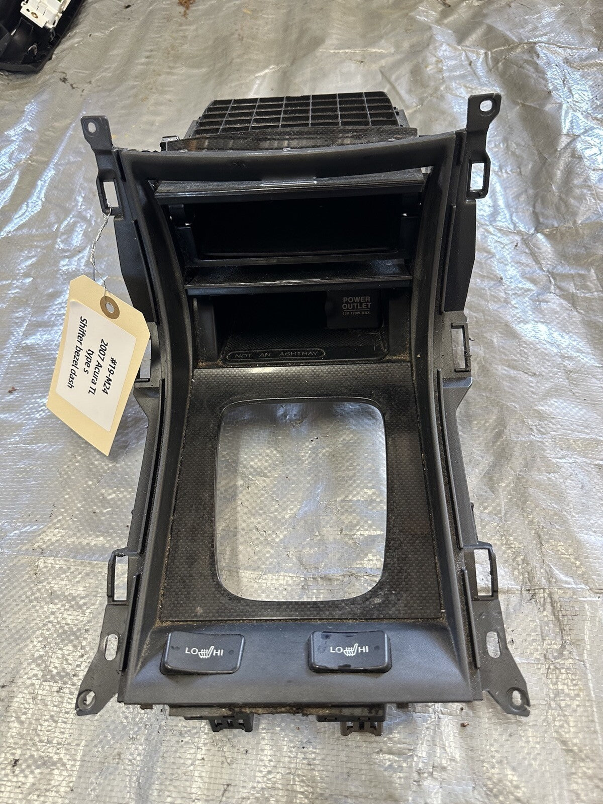 07-08 acura TL type S Center Console Shifter Heated Seat Pocket Bezel Trim oem