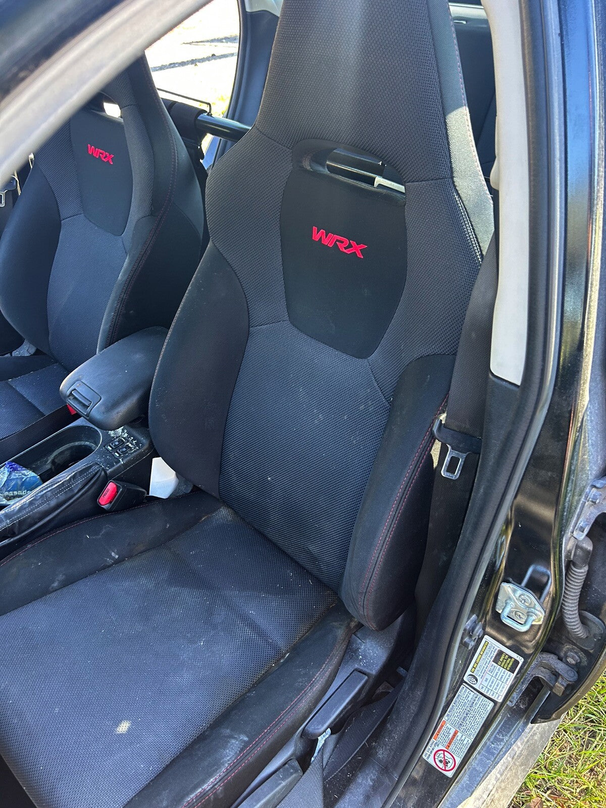 09-14 Subaru WRX Front Seats Left and Right  Red Stitching Cloth