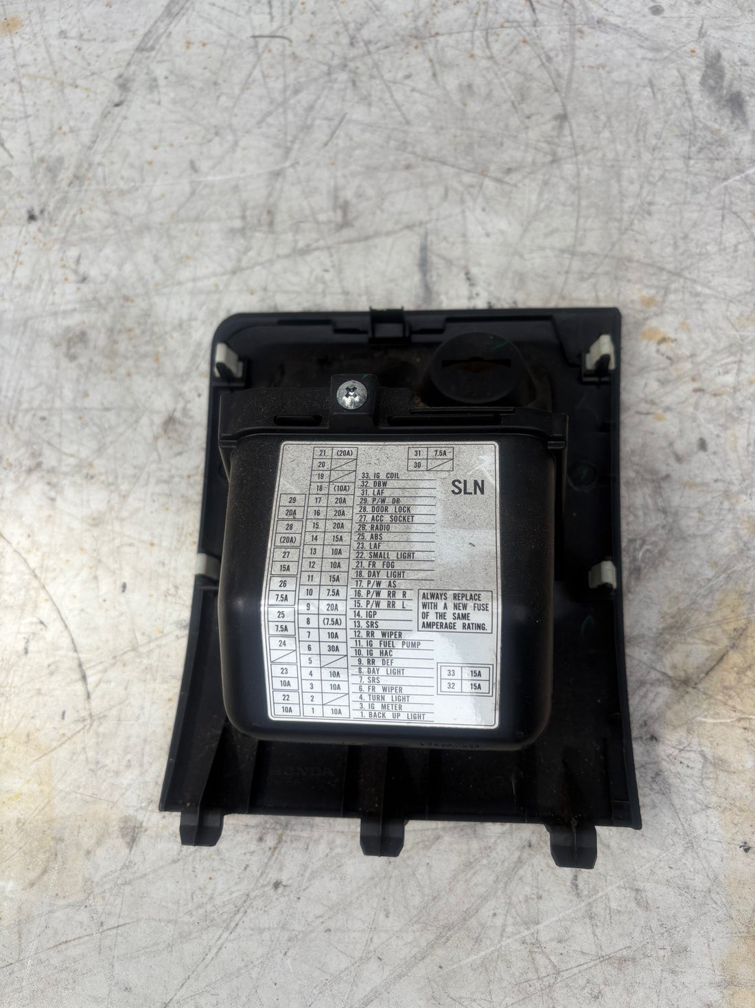 2007-2008 Honda Fit Driver Side Fuse Box Lid Dash Trim Cover OEM Black