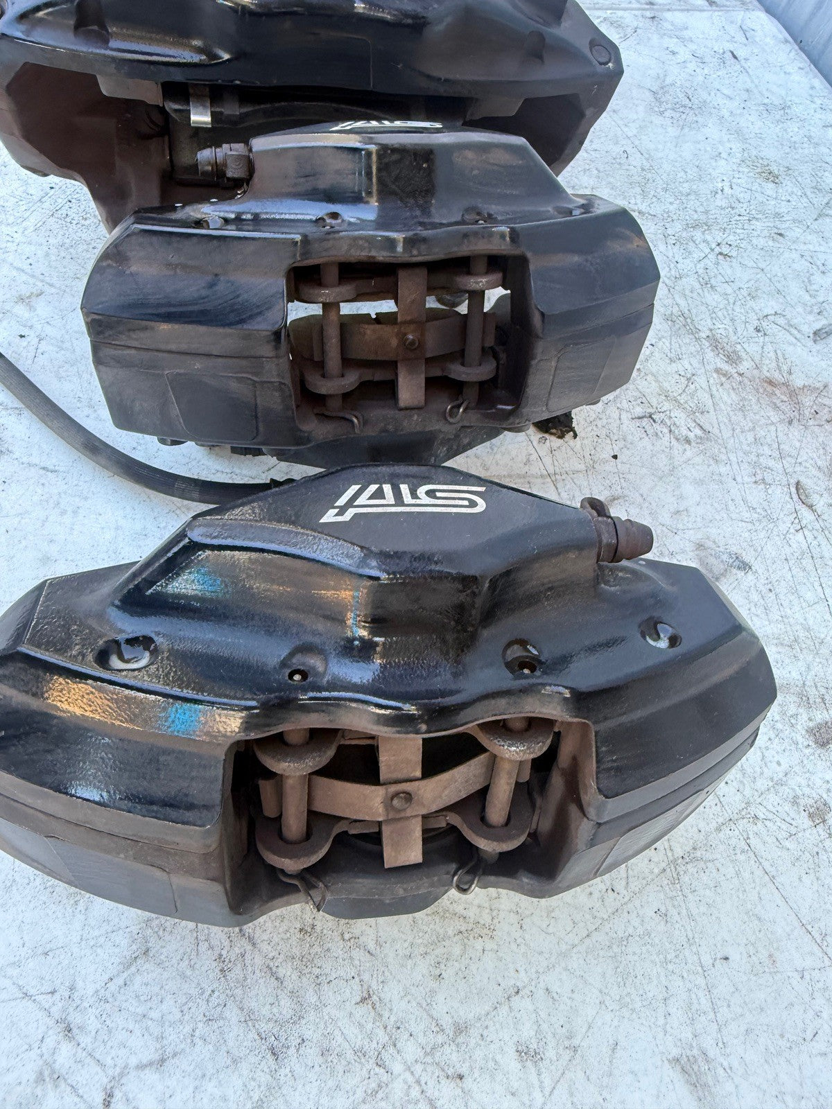 2015-2017 Subaru WRX STI Brake Calipers Front and Rear Black