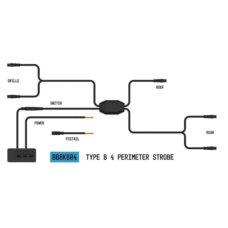 Warning Light Wiring Harness; StrobeLink; Used With Type B Perimeter Strobe