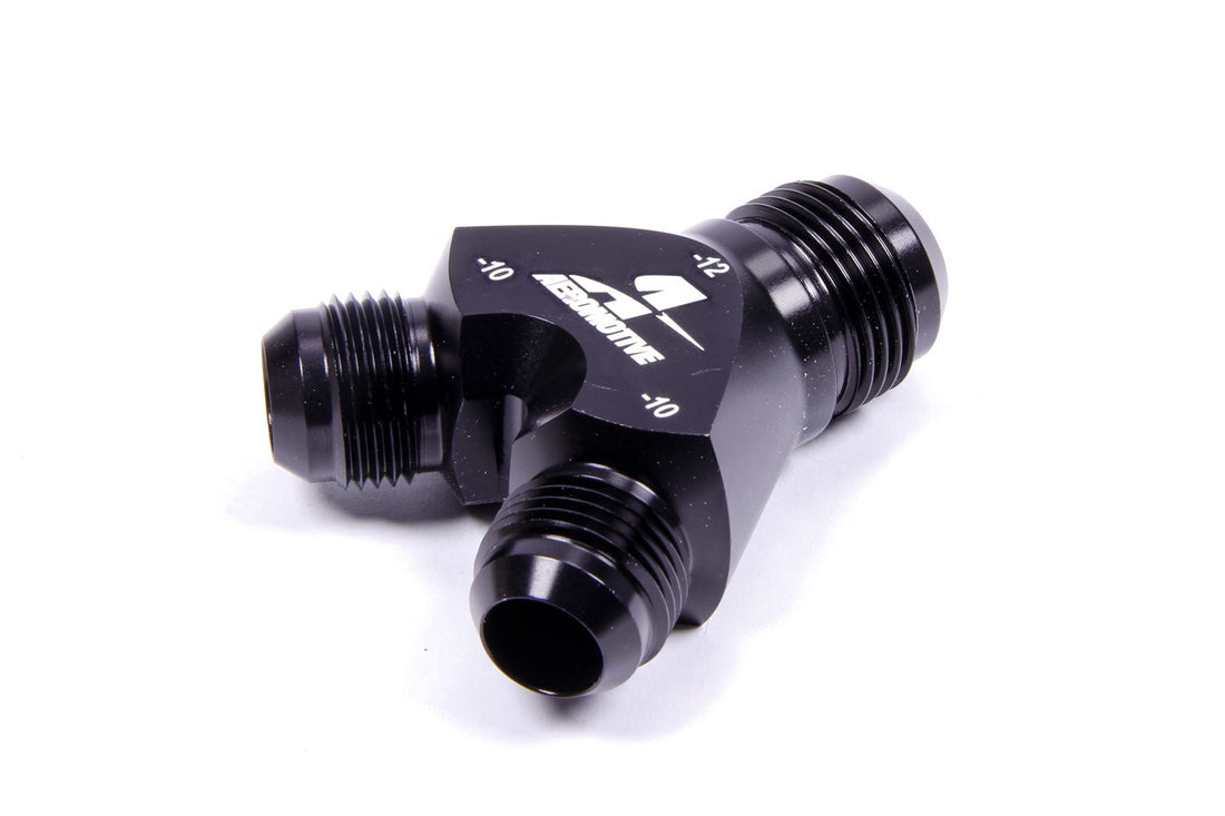  AEROMOTIVE Y-Block Fitting - 12an to 2 x -10an