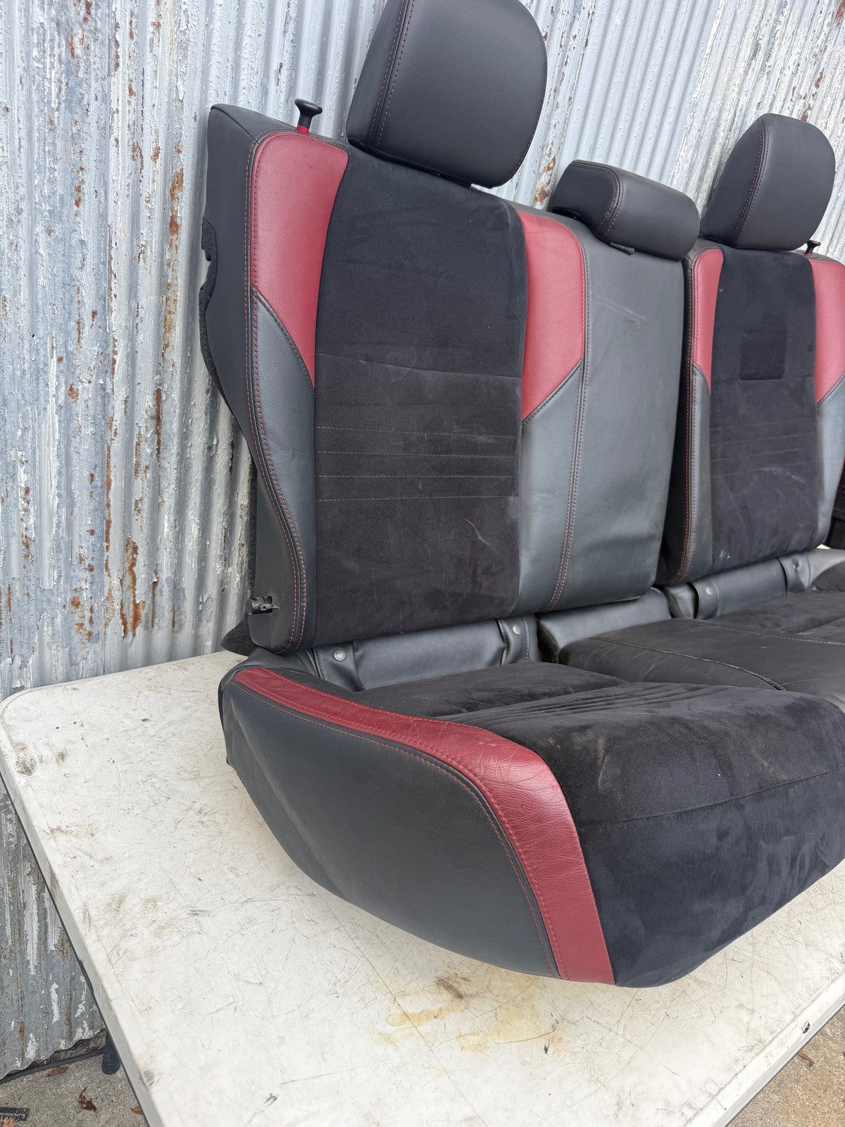 2015 - 2020 Subaru WRX STI Rear Seat Red Black Suade 